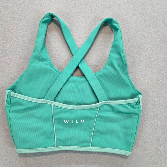 Wilo The Label Ribbed Outline Racerback Sports Bra Mint Green Active Workout Sm - Picture 4 of 12